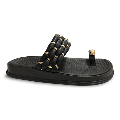 Chinelo Feminino Moleca Papete - 5556.111 - Preto