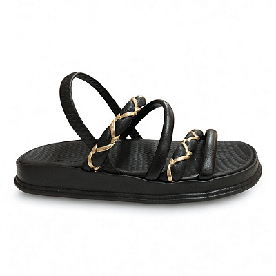 Sandália Feminina Moleca Papete - 5556.110 - Preto