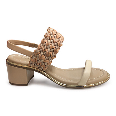 Sandália Feminina Beira Rio Salto Grosso - 8379.240 - Nude-Bege