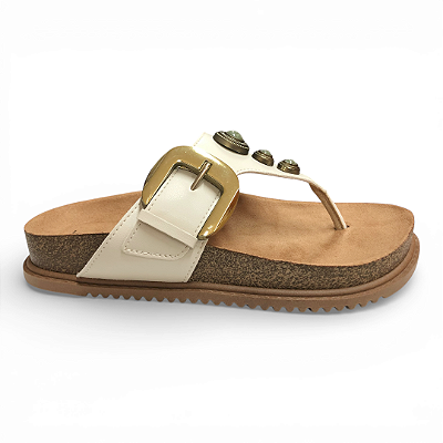 Chinelo Feminino Beira Rio Birken - 8524.111 - Branco Off