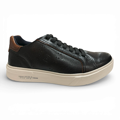Sapatênis Masculino Pegada Couro - 111901-07 - Preto