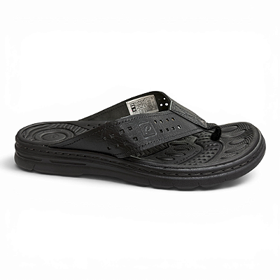 Chinelo Masculino Pegada Couro - 134202-03 - Preto