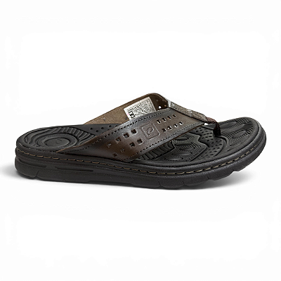 Chinelo Masculino Pegada Couro - 134202-02 - Marrom