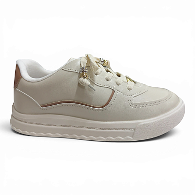 Tênis Infantil Menina Molekinha Casual - 2575.119 - Branco Off