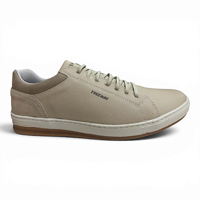 Sapatênis Masculino Freeway Couro - LINK04-4193 - Branco Off