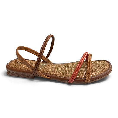 Sandália Feminina Mississipi Rasteira - J2062 - Camel