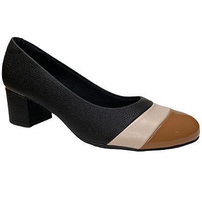 Sapato Feminino Modare Scarpin - 7316.232 - Preto-Camel-Creme