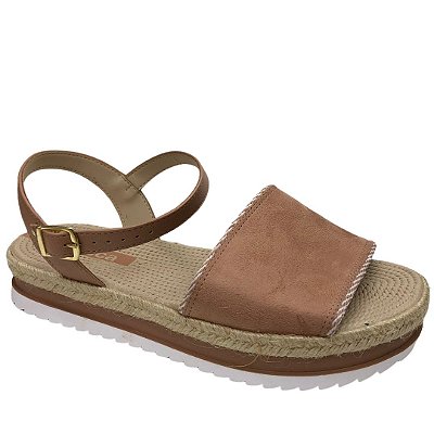 Sandália Feminina Moleca Camurça Flex Np Turim Gorg - 5447.306 - Nude-Nude-Branco