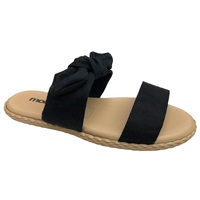 Rasteira Feminina Moleca Camurca Flex - 5452.101 - Preto