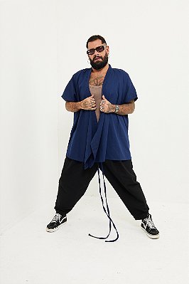 Kimono Pink - Azul Marinho