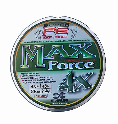 Linha multifilamento MAX FORCE 4X 0,40mm 150mt