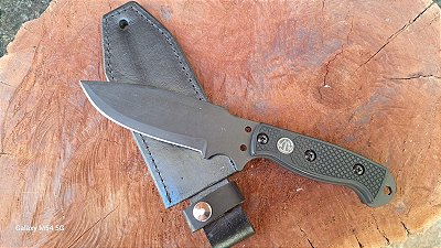 FACA DEF 5 EDC EMPUNHADURA EM TALAS - BAINHA DE COURO PARA CINTO