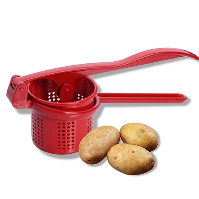 Amassador de batata manual prático de alumínio vermelho