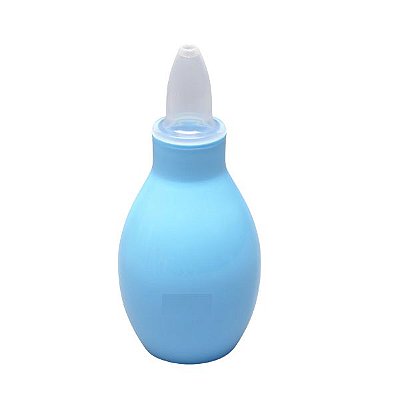 Aspirador nasal bebês bico anatômico de silicone cor azul