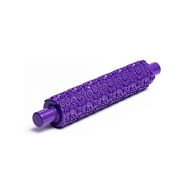 ROLO DE MASSA DECORADOR MODELADOR ROXO 31CM