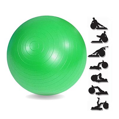 Bola de yoga verde com 75cm para exercícios fisicos