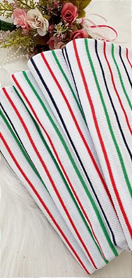 Ribana Listra Vermelho, verde, azul marinho (Medida 50cm tubular)