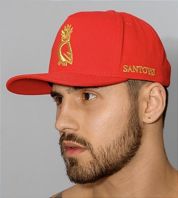 Boné Santoyo Snapback Vermelho Logo Bordado