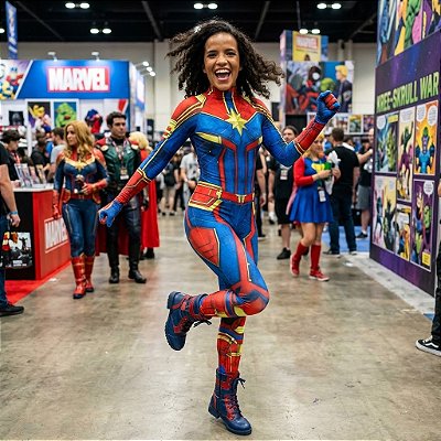 Fantasia Capitã Marvel Adulto- SOMENTE ALUGUEL