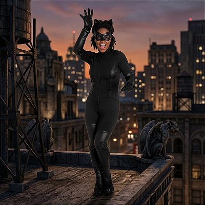 Fantasia Mulher Gato Helanca Adulto - SOMENTE ALUGUEL