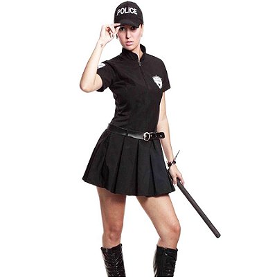 Policial Vestido Plissado - SOMENTE ALUGUEL