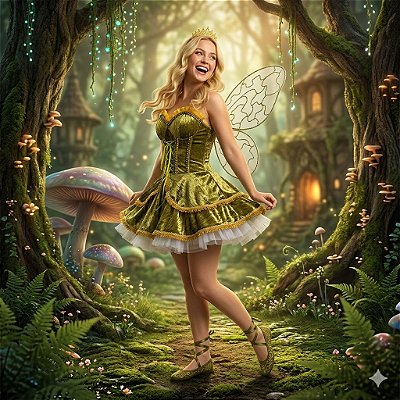 Fantasia Sininho Veludo Luxo Adulto - SOMENTE ALUGUEL