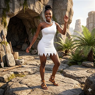 Fantasia Wilma Flintstones Helanca Adulto - SOMENTE ALUGUEL