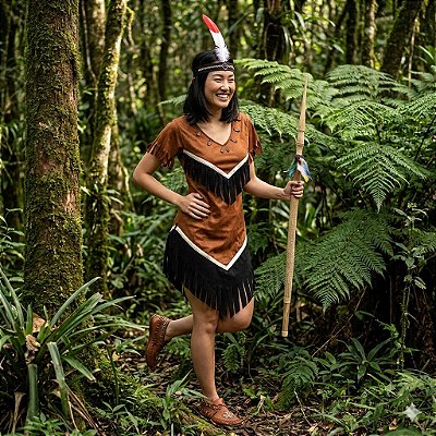 Fantasia Pocahontas Veludo Adulto - SOMENTE ALUGUEL