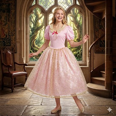 Fantasia Bela Adormecida Bufante Adulto - SOMENTE ALUGUEL