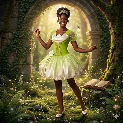 Fantasia Tiana Collant Adulto - SOMENTE ALUGUEL