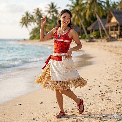 Fantasia Moana Florida Adulto - SOMENTE ALUGUEL