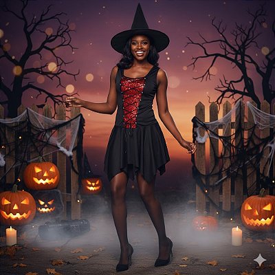 Fantasia Bruxa Linda Adulto - SOMENTE ALUGUEL