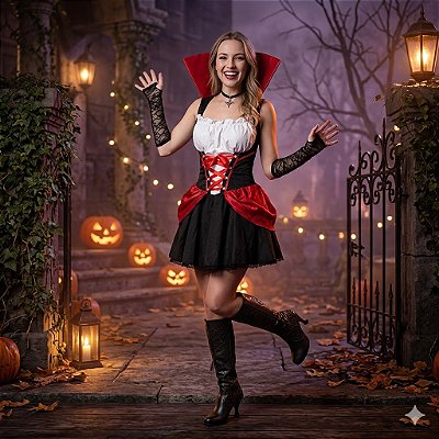 Fantasia Vampira Íris Adulto - SOMENTE ALUGUEL