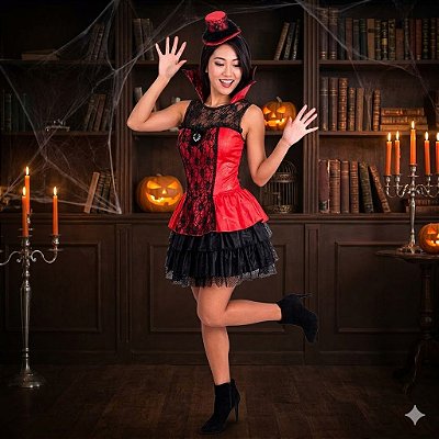 Fantasia Vampira Luxuosa Adulto - SOMENTE ALUGUEL