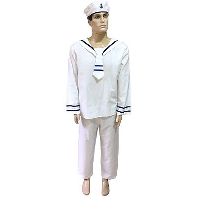 Marinheiro Branco Manga Longa - SOMENTE ALUGUEL
