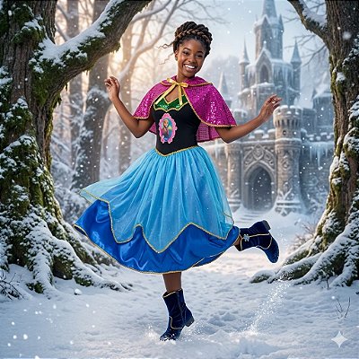 Fantasia Anna de Arendelle Adulto - SOMENTE ALUGUEL