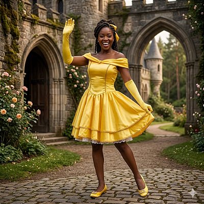 Fantasia Bela com Bojo Adulto - SOMENTE ALUGUEL