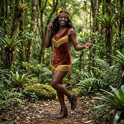 Fantasia Pocahontas Short Adulto - SOMENTE ALUGUEL