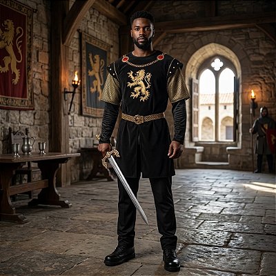 Fantasia Príncipe Lancelot Adulto - SOMENTE ALUGUEL