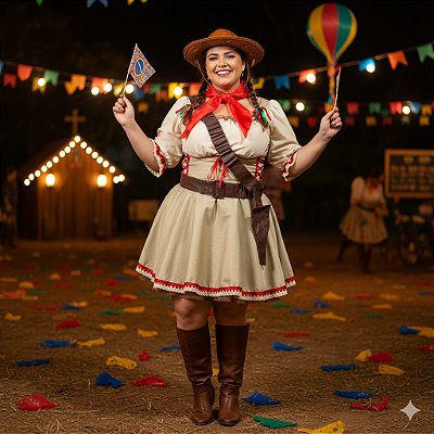 Fantasia Cangaceira Courino Plus Adulto - SOMENTE ALUGUEL