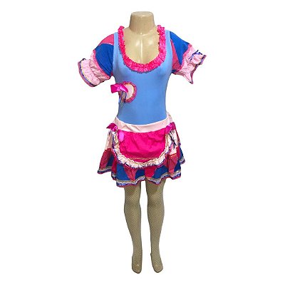 Conjunto Junino Azul com Corações - SOMENTE ALUGUEL