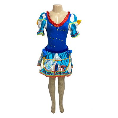 Conjunto Junino Azul com Bandeiras - SOMENTE ALUGUEL