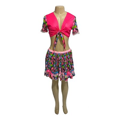 Conjunto Junino com Blusinha - SOMENTE ALUGUEL