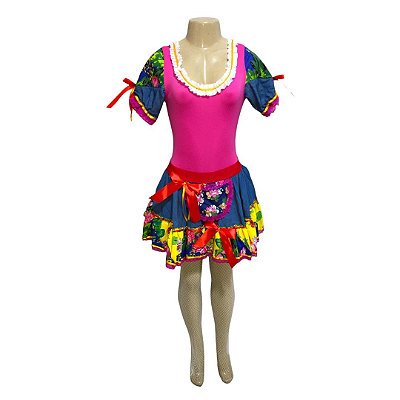 Conjunto Junino Luxo Pink Laços