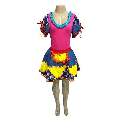 Conjunto Junino Luxo Pink Lacinhos