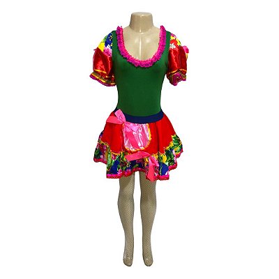 Conjunto Junino Luxo Verde Bandeira