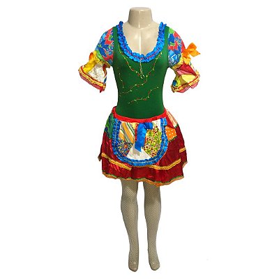 Conjunto Junino Verde com Bandeiras - SOMENTE ALUGUEL