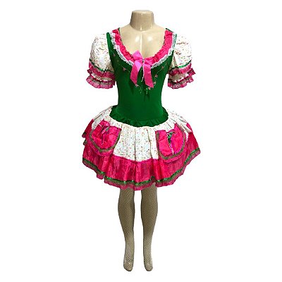 Conjunto Junino Verde com Bolsos - SOMENTE ALUGUEL