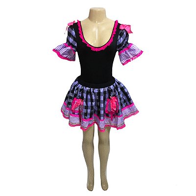Conjunto Junino Preto Xadrez - SOMENTE ALUGUEL