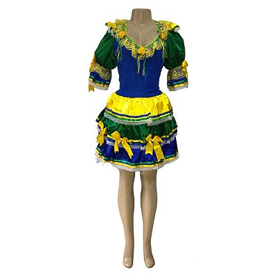 Vestido Junino Luxo do Brasil - SOMENTE ALUGUEL